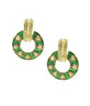 Buy Crunchy Fashion Meenakari Bali Danglers-Green - Purplle