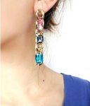 Buy Crunchy Fashion Multicolor Stones Chandelier Earrings - Purplle