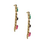 Buy Crunchy Fashion Multicolor Stones Chandelier Earrings - Purplle