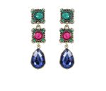 Buy Crunchy Fashion Tri Color Drop Earrings - Purplle