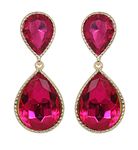 Buy Crunchy Fashion Pink Dual Droplet Drop Earrings - Purplle