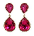 Buy Crunchy Fashion Pink Dual Droplet Drop Earrings - Purplle