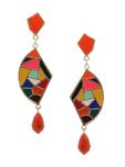 Buy Crunchy Fashion Color-Rush Mosaic Foxy Danglers - Purplle