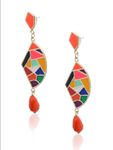 Buy Crunchy Fashion Color-Rush Mosaic Foxy Danglers - Purplle