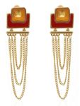 Buy Crunchy Fashion Colorrush Red Snappy Multilayer Danglers - Purplle