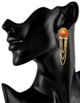 Buy Crunchy Fashion Colorrush Red Snappy Multilayer Danglers - Purplle
