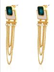 Buy Crunchy Fashion Colorrush Sage Green Multilayer Danglers - Purplle