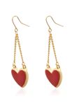 Buy Crunchy Fashion Rosy Heart Love Earrings - Purplle