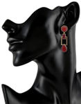 Buy Crunchy Fashion Squarish Crown Blooming Maroon Earrings - Purplle