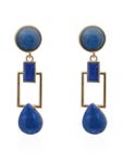 Buy Crunchy Fashion Royal Blue Squarish Crown Earrings - Purplle