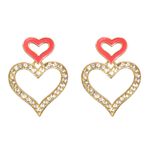 Buy Crunchy Fashion Twin Heart Red Earrings - Purplle