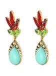 Buy Crunchy Fashion Crystal Lush Teal Earrings - Purplle