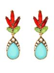 Buy Crunchy Fashion Crystal Lush Teal Earrings - Purplle