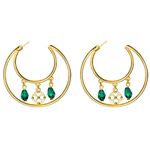 Buy Crunchy Fashion Charming Charm Green Chandbali Earrings - Purplle