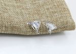Buy Crunchy Fashion Silver Zircon Studded Triangular Stud Earrings - Purplle