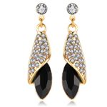 Buy Crunchy Fashion Black Crystal Dewdrop Earrings - Purplle