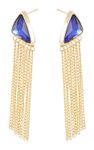 Buy Crunchy Fashion Chain Tassel Royal Blue Triangle Statement Earrings - Purplle