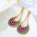 Buy Crunchy Fashion Bohemian Candy Beads Drops Earrings - Purplle