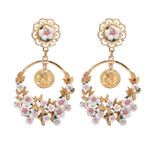Buy Crunchy Fashion Statement Clay Flower Earrings - Purplle