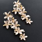 Buy Crunchy Fashion Classic Crystal Florette Drop Earrings - Purplle
