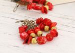 Buy Crunchy Fashion Gold Plated Stylish Boho Red Beads Hoop Earrings - Purplle