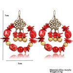 Buy Crunchy Fashion Gold Plated Stylish Boho Red Beads Hoop Earrings - Purplle