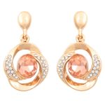 Buy Crunchy Fashion Twisted Tales Peach Crystal Earrings - Purplle