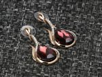 Buy Crunchy Fashion Gold Plated Stylish Coffee Brown Crystal Earrings - Purplle
