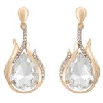 Buy Crunchy Fashion Gold Plated Stylish White Crystal Earrings For Girls Fancy Party Wear Earrings - Purplle