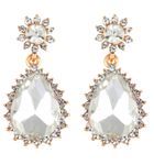 Buy Crunchy Fashion Gold Plated White Drops Earrings - Purplle
