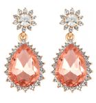 Buy Crunchy Fashion Topaz Orange Crystal Earrings - Purplle