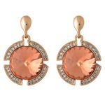 Buy Crunchy Fashion Gold Plated Stylish Topaz Orange Earrings For Girls Fancy Party Wear Earrings - Purplle
