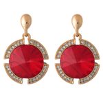 Buy Crunchy Fashion Embedded Red Crystal Drop Earrings - Purplle