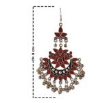 Buy Crunchy Fashion Oxidised Silver Traditional Red Afghani Earrings For Women - Purplle