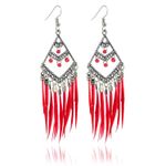 Buy Crunchy Fashion Oxidised Silver Stylish Black Feather Tassel Earrings - Purplle