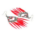 Buy Crunchy Fashion Oxidised Silver Stylish Black Feather Tassel Earrings - Purplle