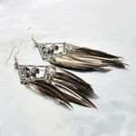 Buy Crunchy Fashion Oxidised Silver Stylish Black Feather Tassel Earrings - Purplle