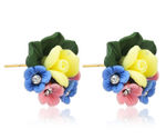 Buy Crunchy Fashion Gold Plated Flower Shape Resin Stud Earrings - Purplle