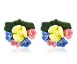 Buy Crunchy Fashion Gold Plated Flower Shape Resin Stud Earrings - Purplle