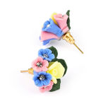Buy Crunchy Fashion Gold Plated Flower Shape Resin Stud Earrings - Purplle