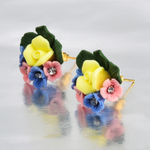 Buy Crunchy Fashion Gold Plated Flower Shape Resin Stud Earrings - Purplle