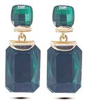 Buy Crunchy Fashion Green Crystal Dangling Earrings - Purplle