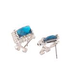 Buy Crunchy Fashion Gold Plated Stylish Traditional Blue Crystal Stud Earrings - Purplle