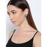 Buy Crunchy Fashion Gold Plated Stylish Traditional Blue Crystal Stud Earrings - Purplle