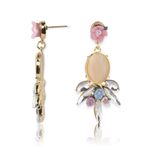Buy Crunchy Fashion Gold Plated Stylish Traditional Crystal Drop Earrings - Purplle