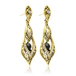 Buy Crunchy Fashion Oxidised Silver Stylish Thread Tassel Long Earrings - Purplle