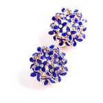 Buy Crunchy Fashion Gold Plated Blue Floral Stud Earrings - Purplle