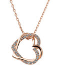 Buy Crunchy Fashion Rose Gold Dual Heart Pendant Necklace - Purplle