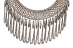 Buy Crunchy Fashion Oxidized Silver Chain Tassel Statement Necklace - Purplle