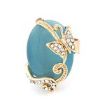 Buy Crunchy Fashion Royal Blue Stone Ring - Purplle